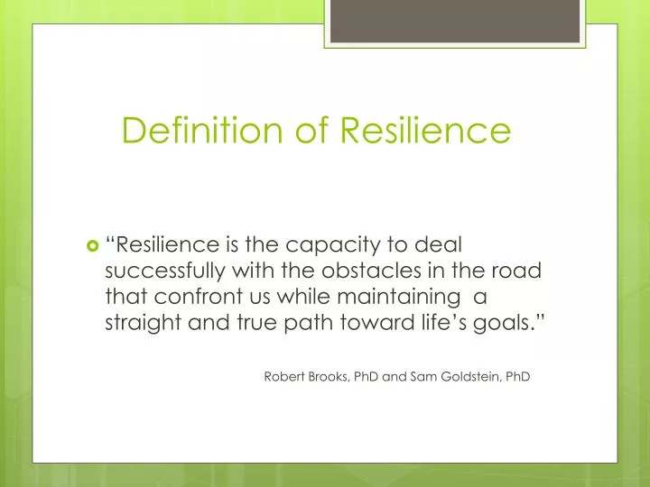 PPT - Definition of Resilience PowerPoint Presentation, free download ...

