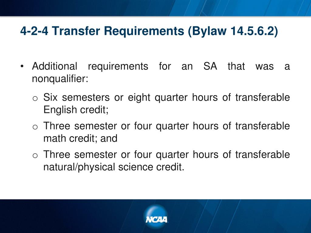 Miami University Transfer Requirements PPT - NCAA Division I Two-Year College Transfers Advanced Application