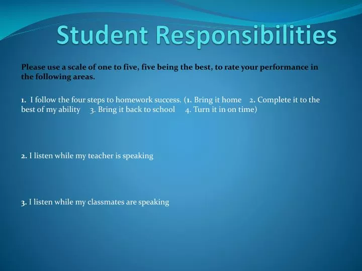 essay on my responsibility as a student