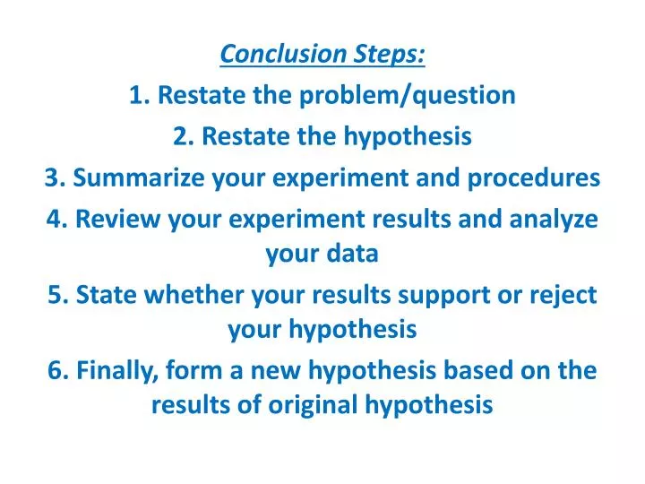 problem hypothesis experiment conclusion