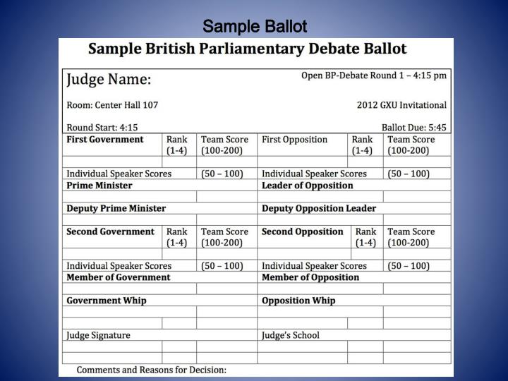 PPT - Judging British Parliamentary Debate PowerPoint Presentation - ID ...