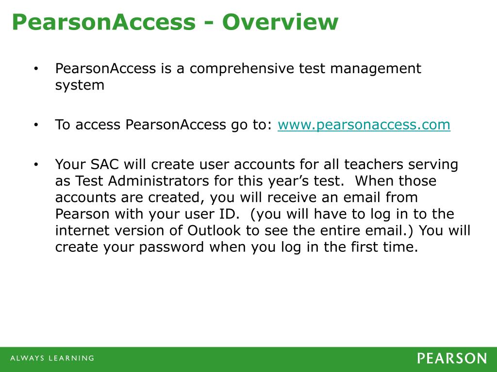 PPT CMAS Training for Test Administrators PearsonAccess Training