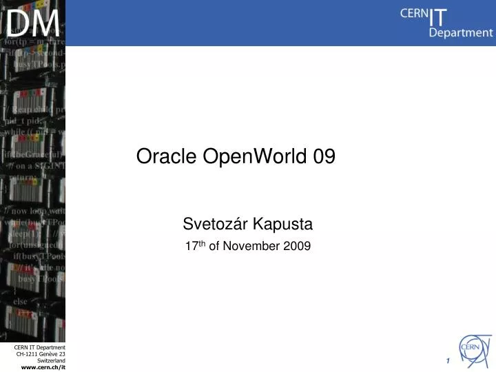 PPT Oracle OpenWorld 09 PowerPoint Presentation, free download ID