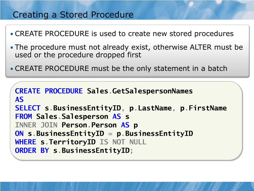 PPT - Module 9 Designing and Implementing Stored Procedures PowerPoint  Presentation - ID:2563447