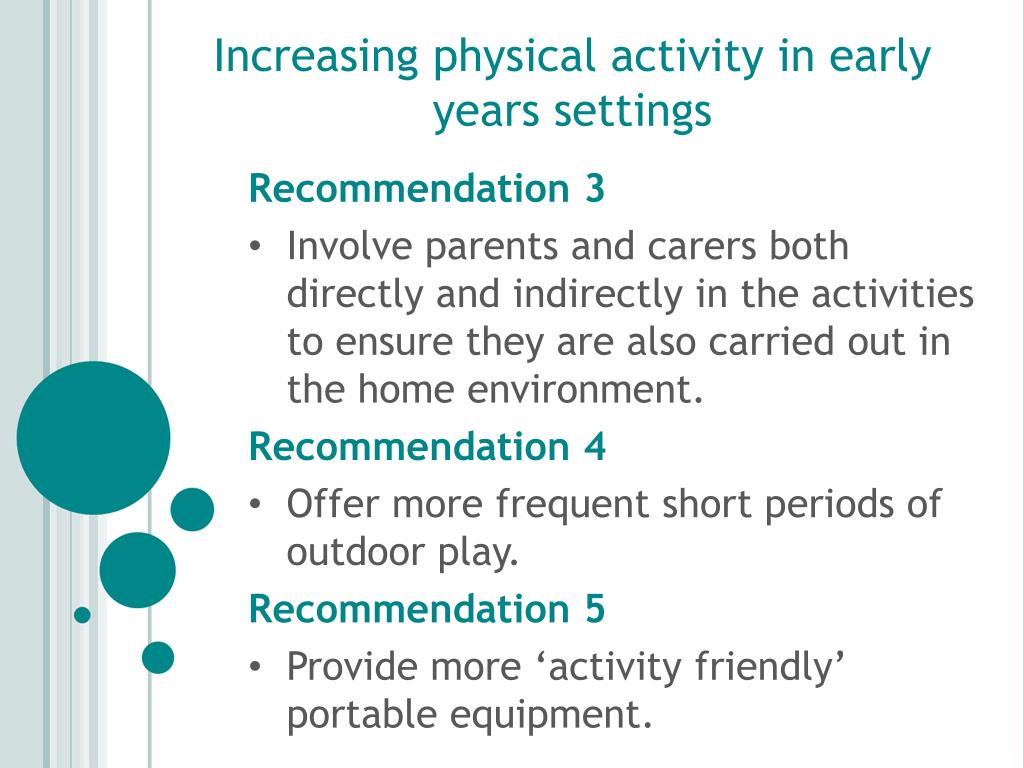 PPT - Recommendations for promoting physical activity in the early ...