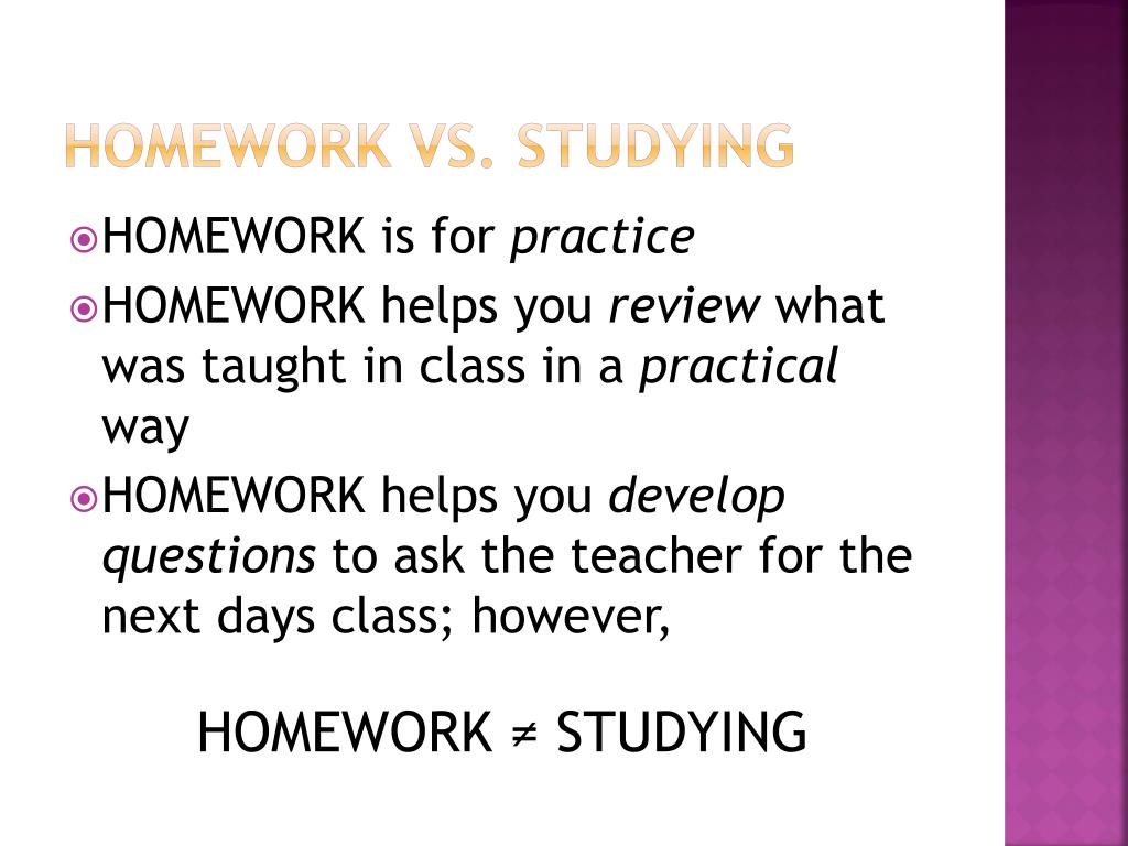 homework vs studying