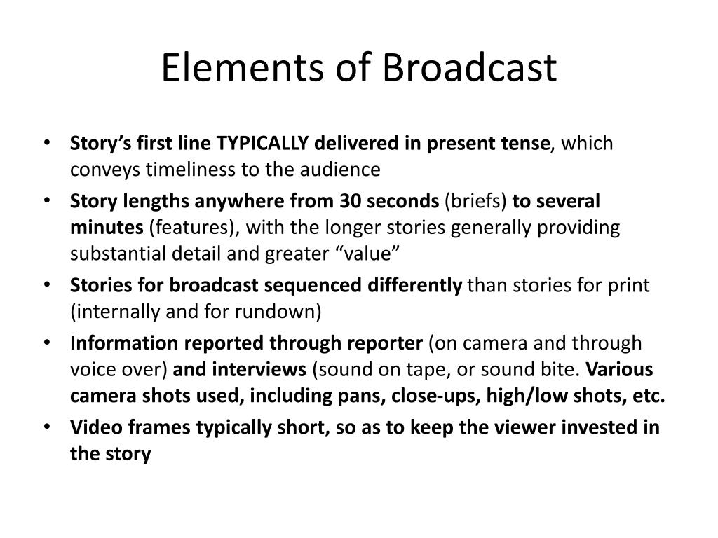 meaning of broadcast presentation