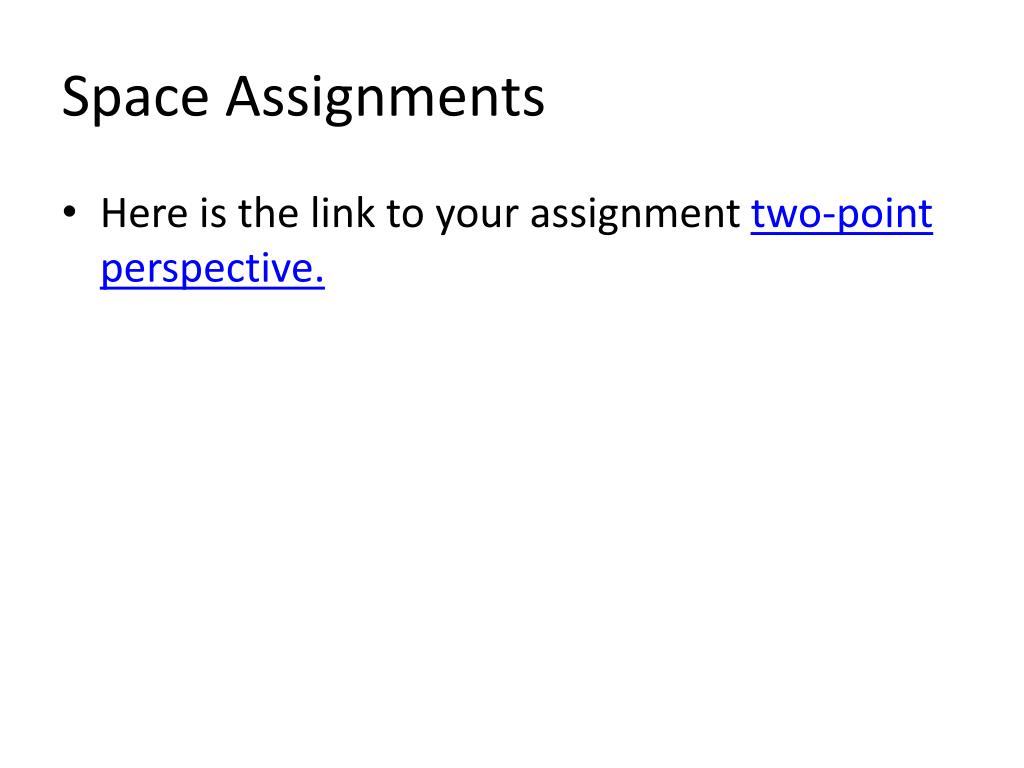 space assignments meaning