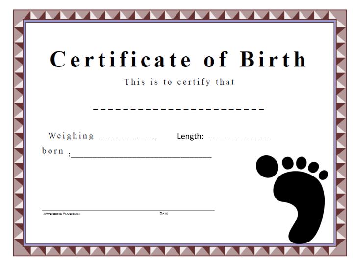 element birth certificate