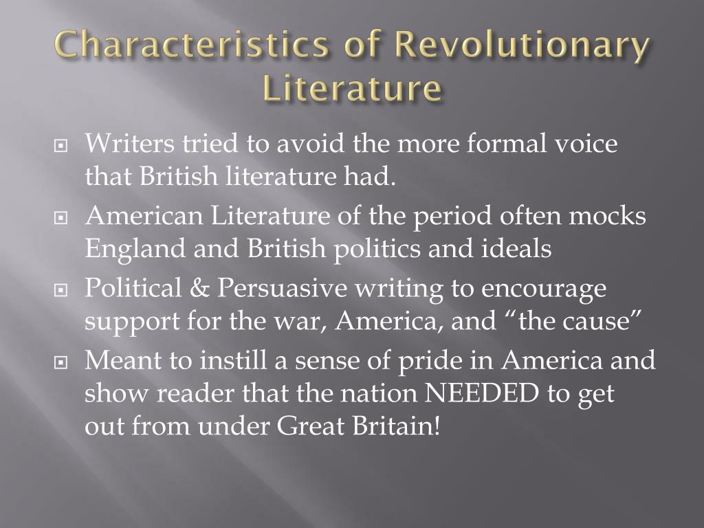 american revolutionary period literature