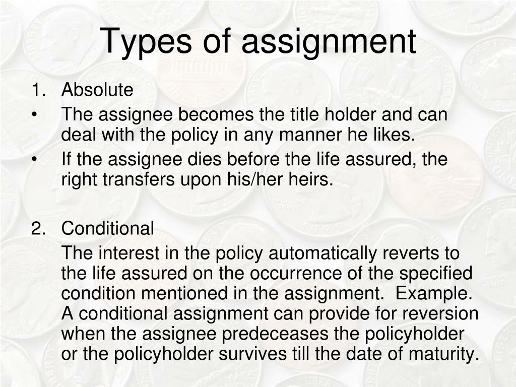 definition of assignment of policy