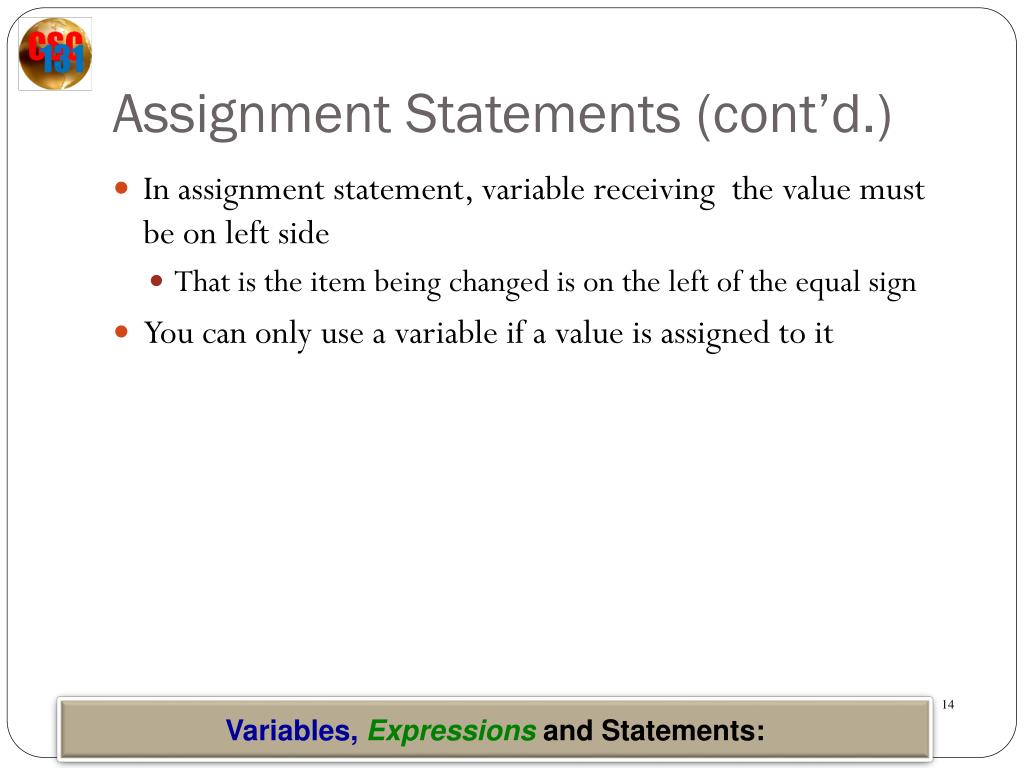define assignment statement in computer science