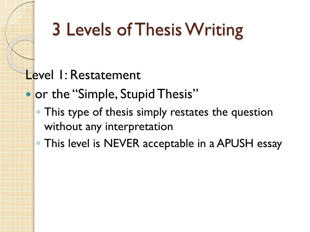 level of thesis