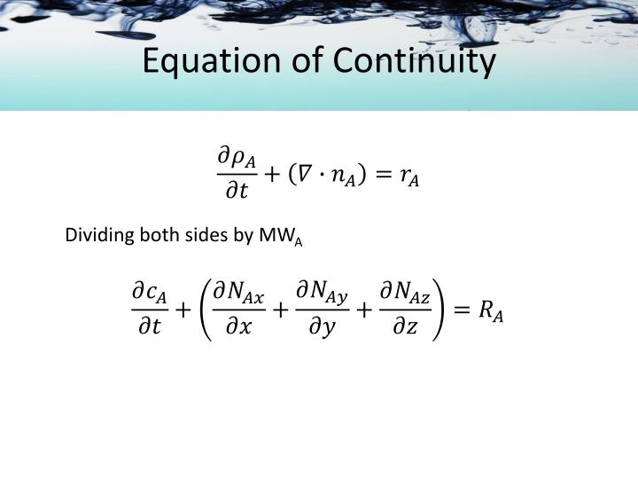 Ppt Equation Of Continuity Powerpoint Presentation Id 2567040