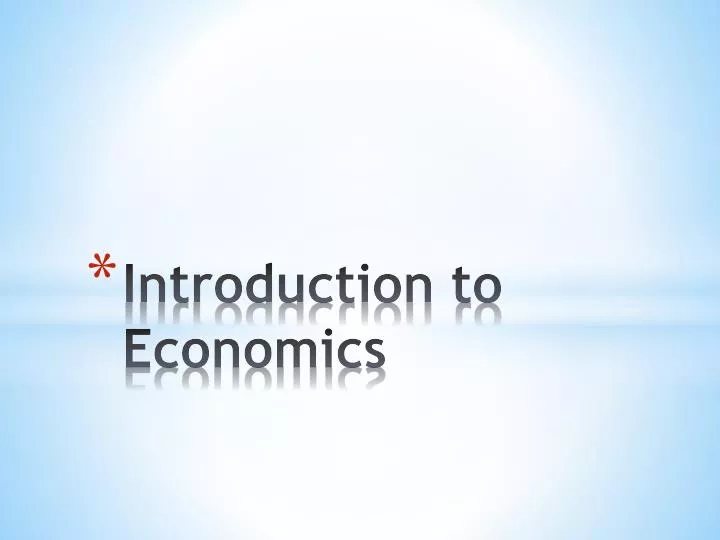 introduction to economics presentation