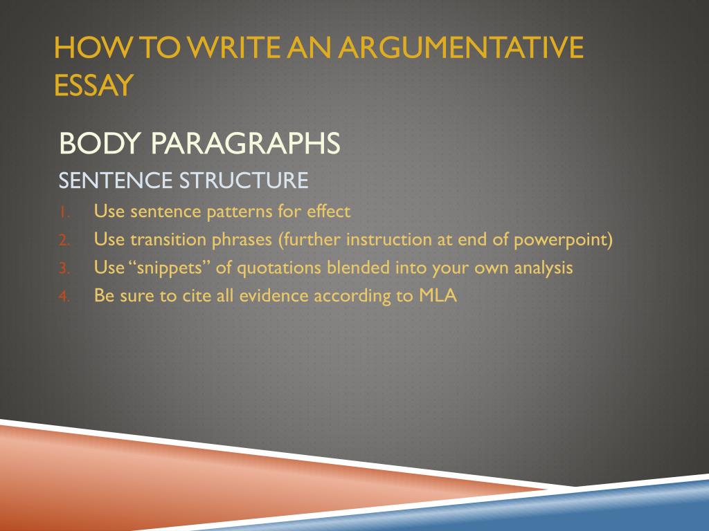 argumentative essay structure powerpoint