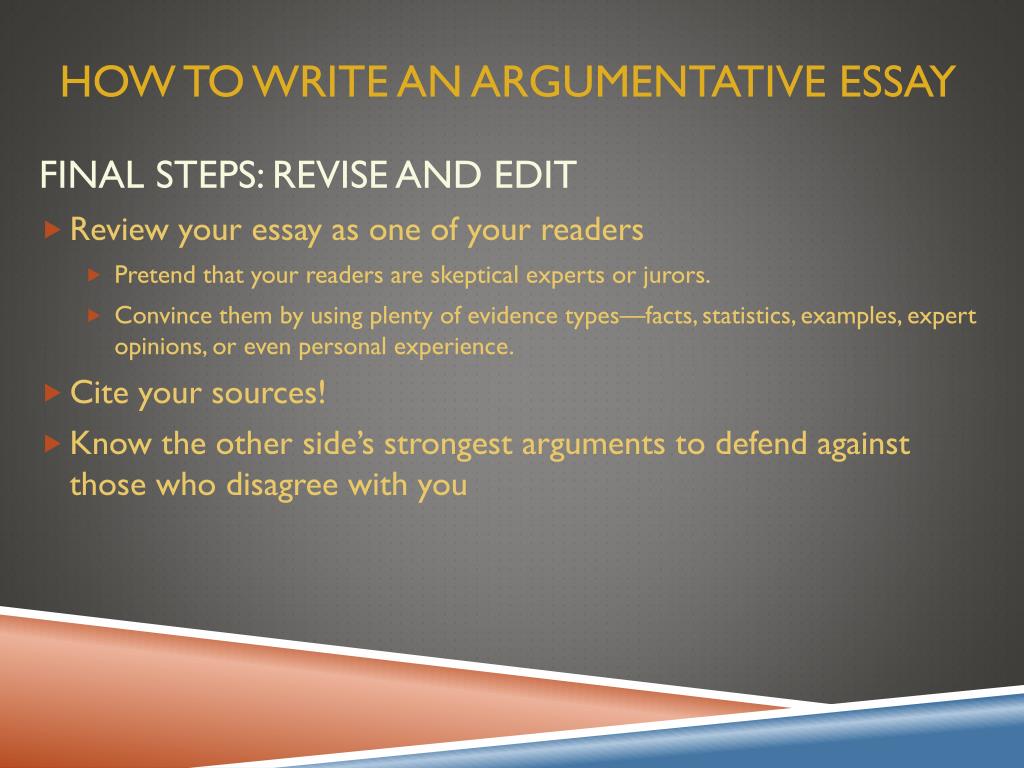 how to write an argumentative essay slides