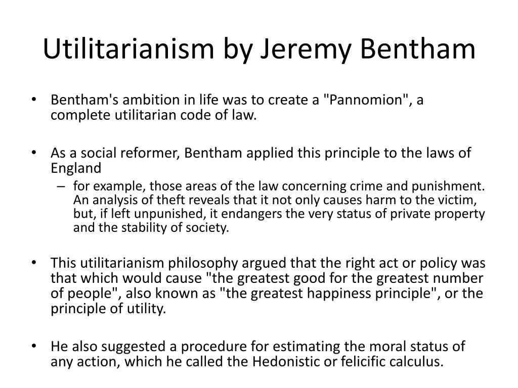 jeremy bentham utilitarianism essay