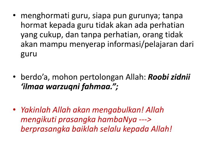 PPT - AKHLAQ MENUNTUT ILMU PowerPoint Presentation - ID 