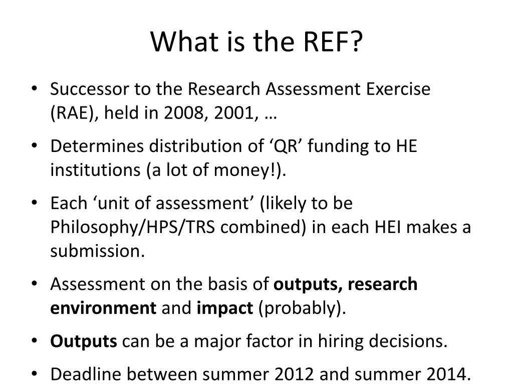 research excellence framework unit of assessment