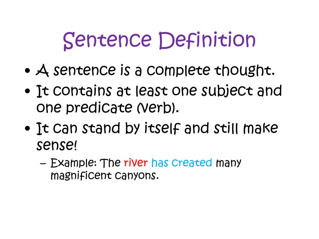 presentation definition sentence