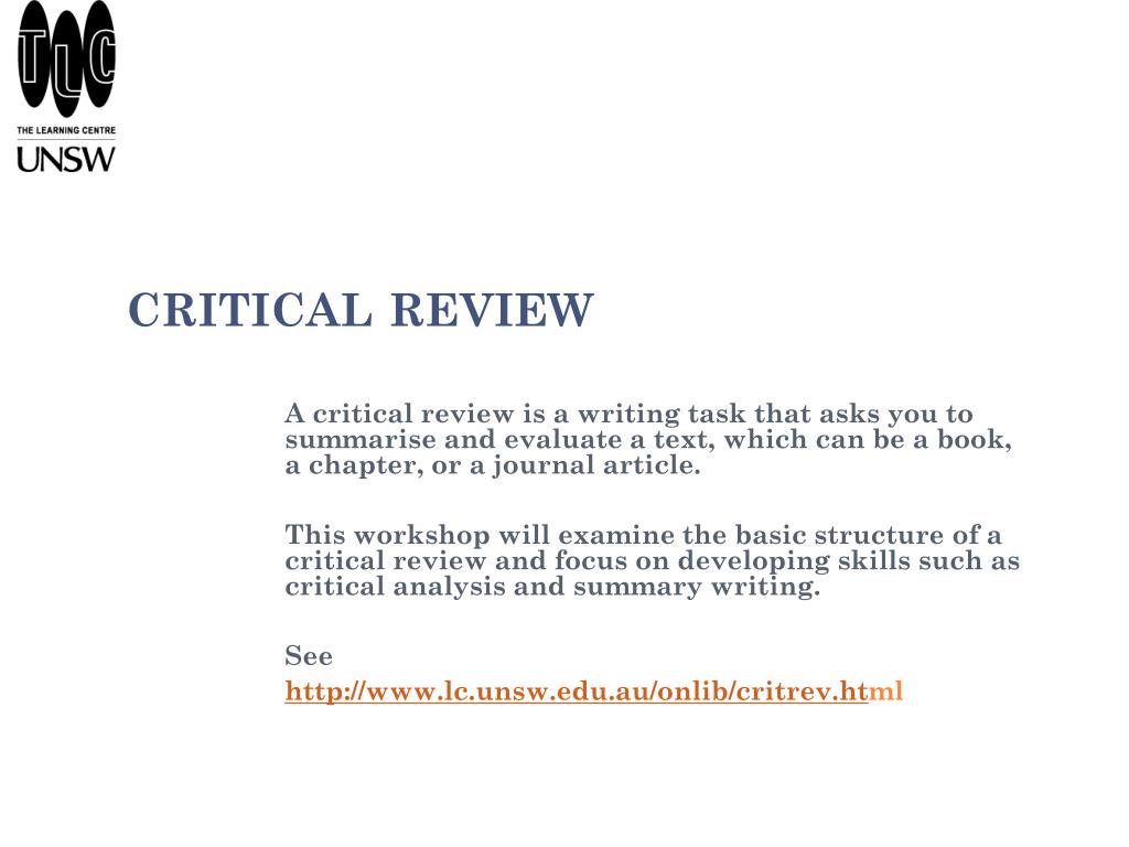 what is a critical review dissertation