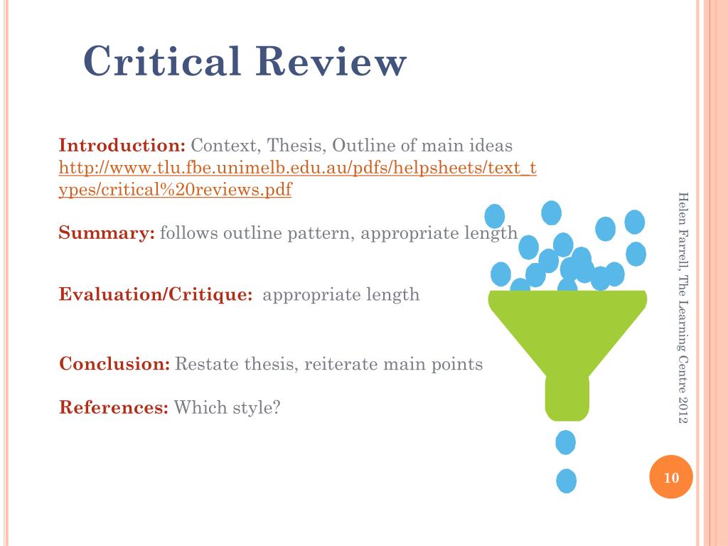 critical review of a research paper example ppt