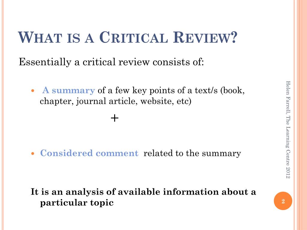 critical review definition in research