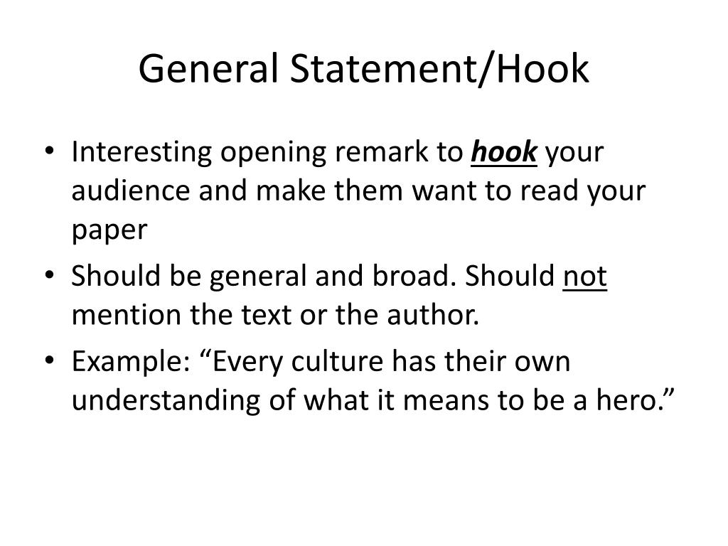 what is the general statement of an essay