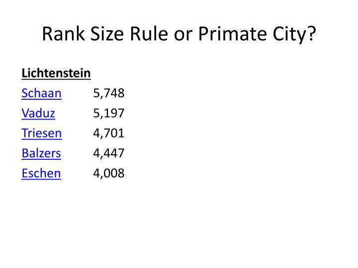 ppt central place theory world cities hierarchy rank size theory rank size rule