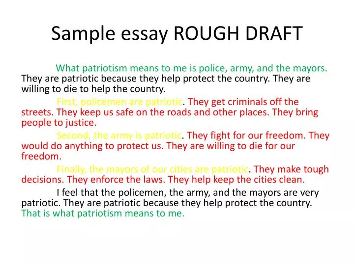 rough draft essay meaning