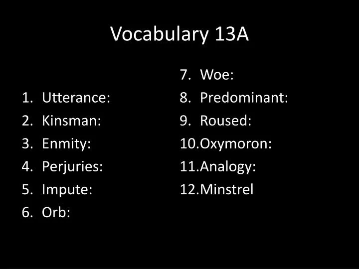 vocabulary 13a n.