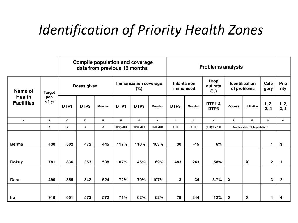 PPT Example Identification of Priority Health Zones PowerPoint
