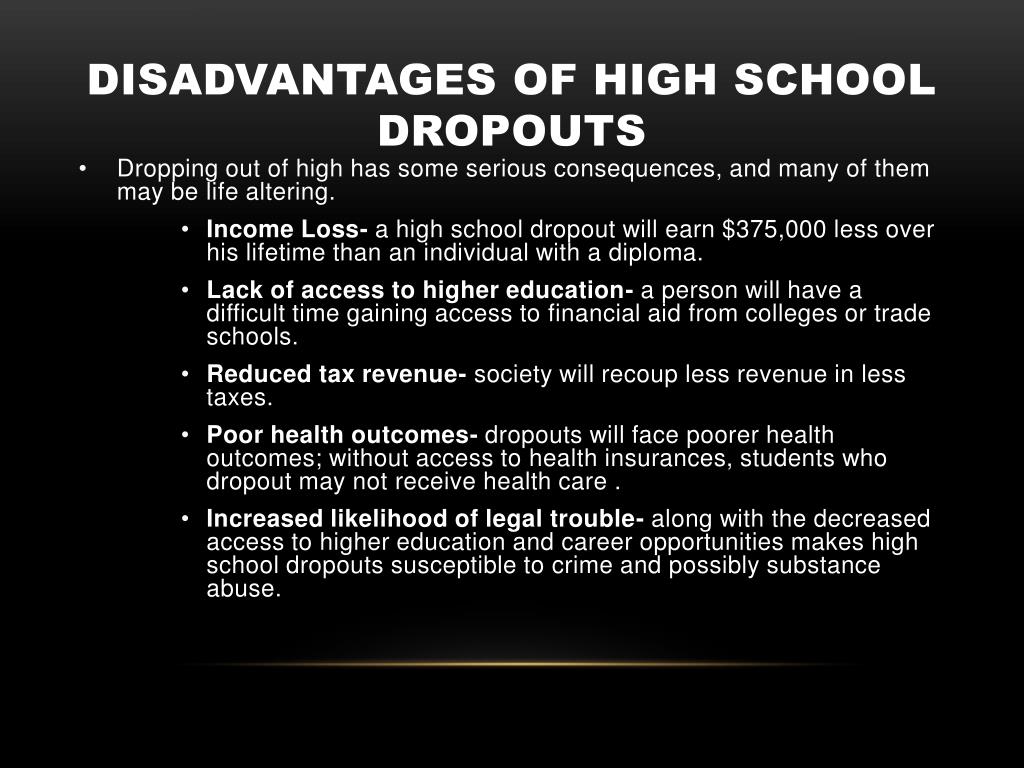 research report about school dropouts fact or fallacy