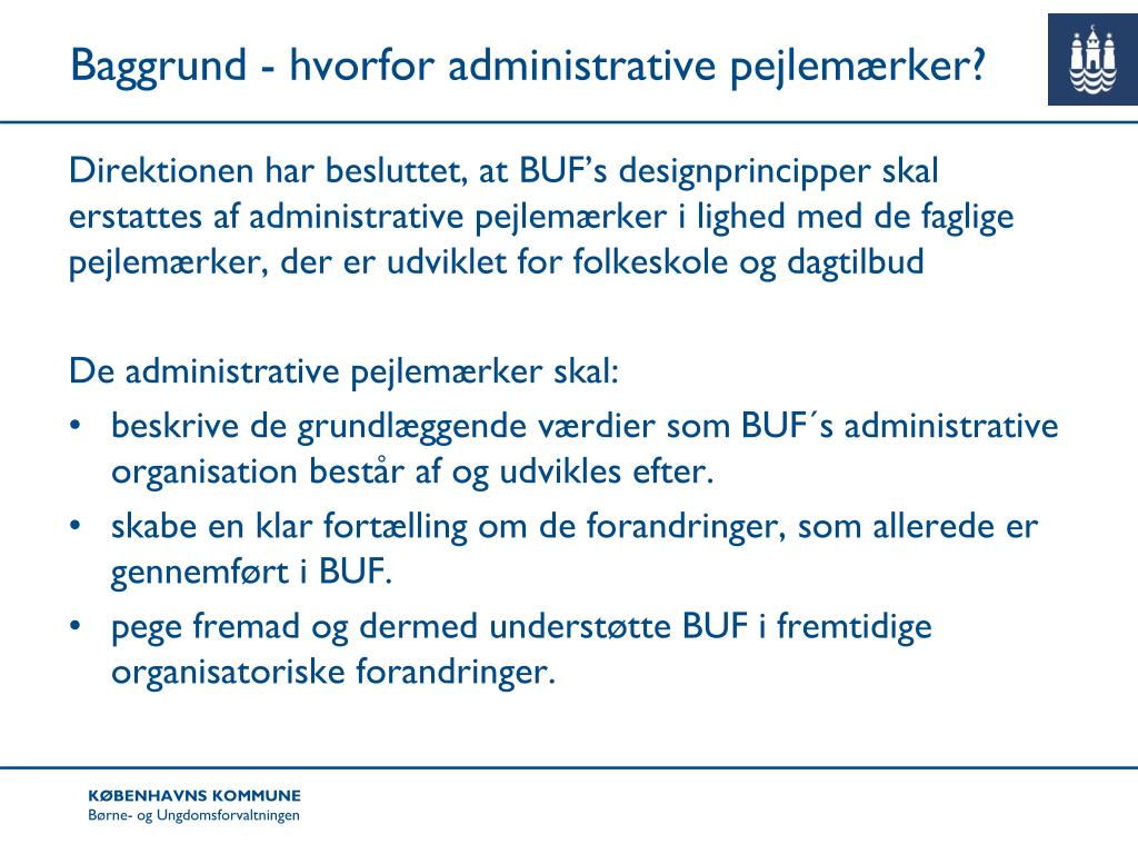 PPT - Administrative pejlemærker i BUF PowerPoint Presentation, free  download - ID:2572964