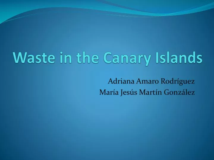 waste in the canary islands n.