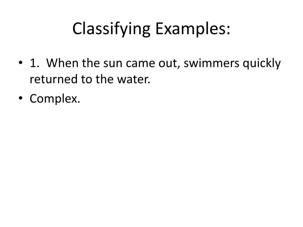 Classifying Sentences According To Structure Worksheet