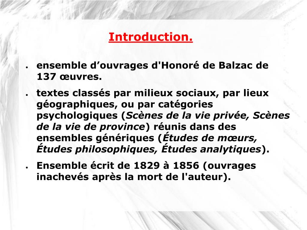 introduction dissertation balzac