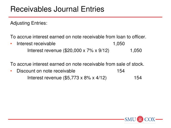 PPT Receivables Journal Entries PowerPoint Presentation ID2575122