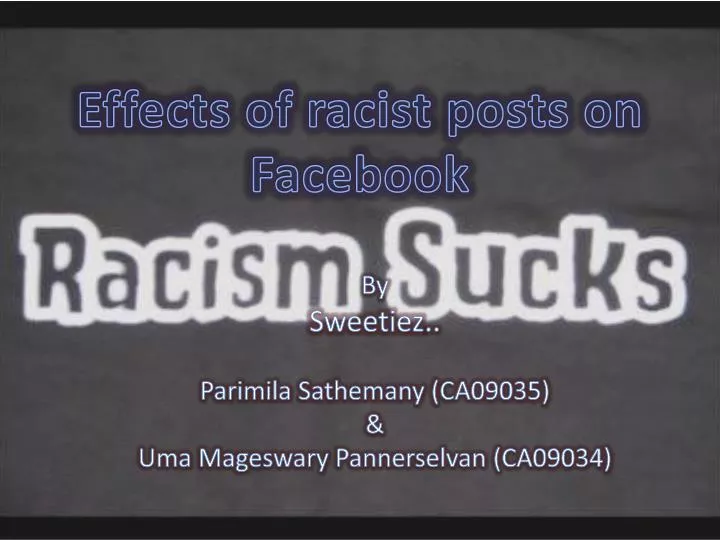 the effects of racism and social What are some effects of racism on the us both internal and external policies and programs to end racism in society and in the social work. the effects of racism and social What are some effects of racism on the us both internal and external policies and programs to end racism in society and in the social work.