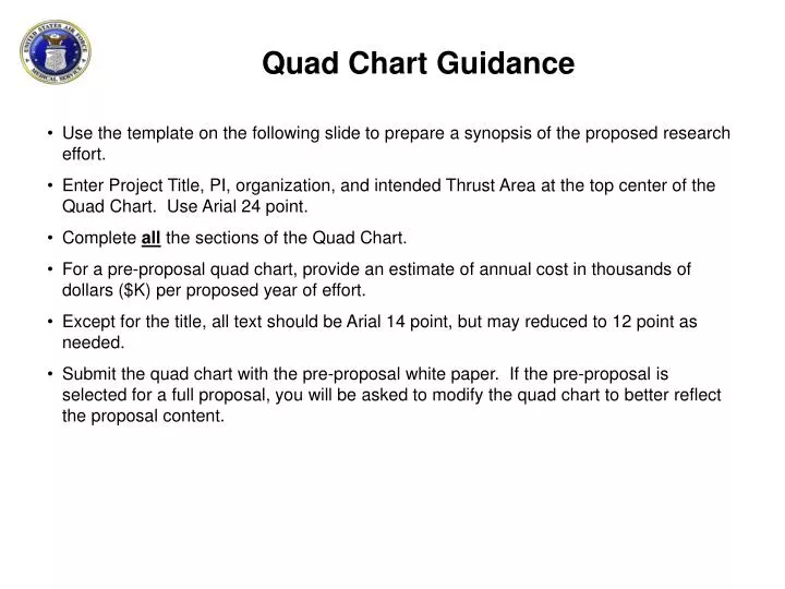 Project Management Quad Chart Template