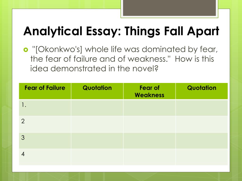 titles for essays on things fall apart