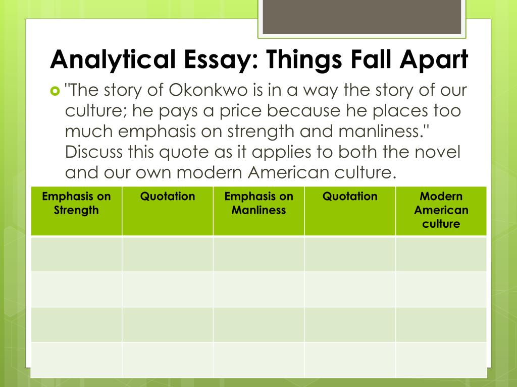 essay topics on things fall apart