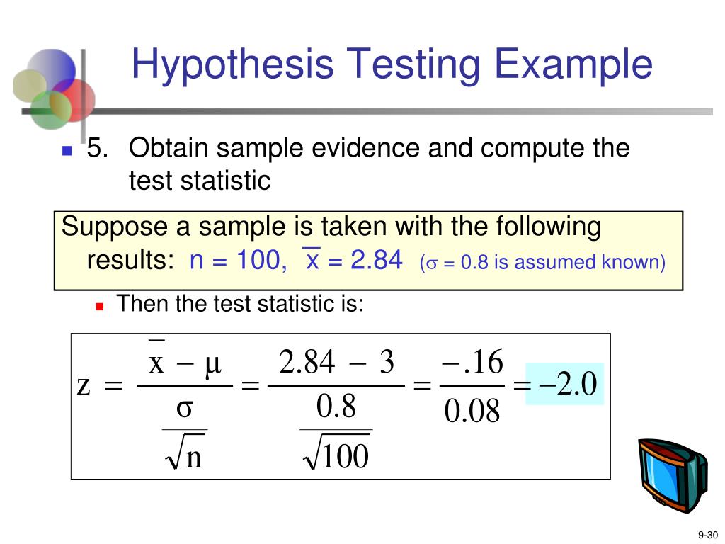 hypothesis testing test statistic formula