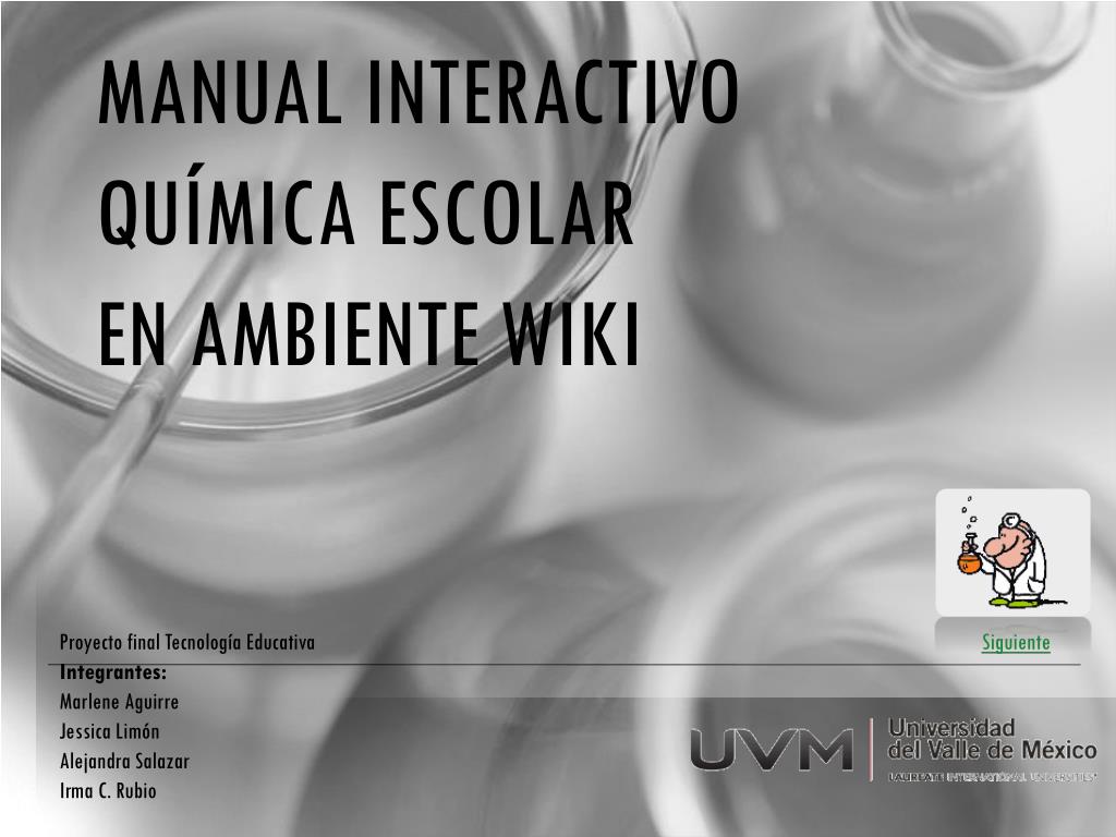 PPT - Manual interactivo química escolar en ambiente wiki PowerPoint  Presentation - ID:2577189