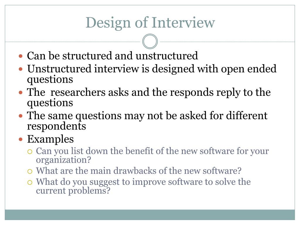 research design that uses interview