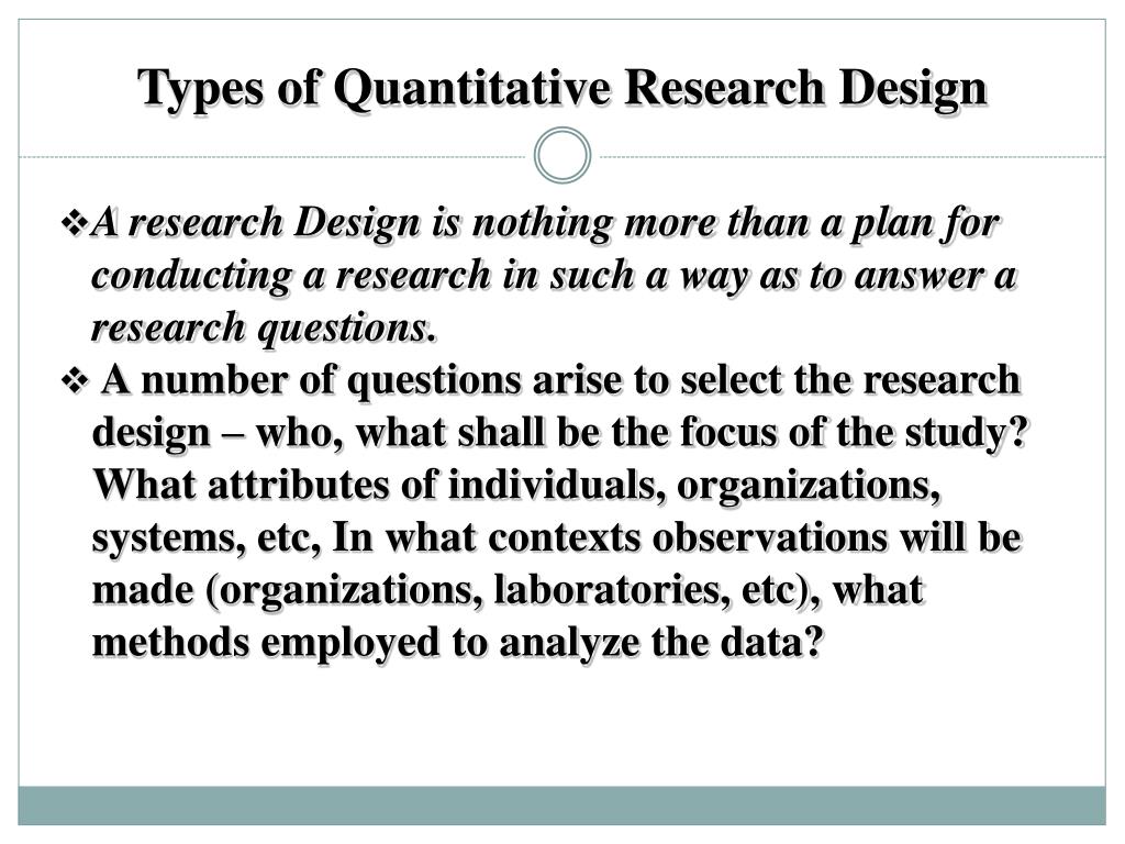 what is quantitative research design with example