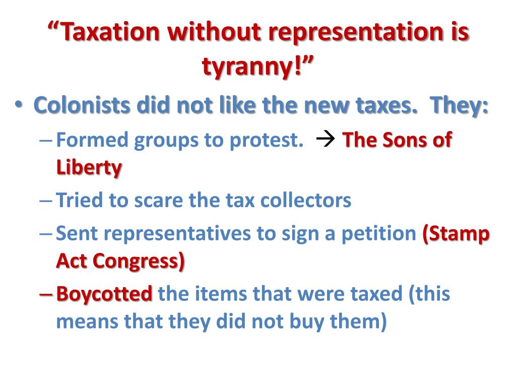taxation without representation is tyranny meaning in english