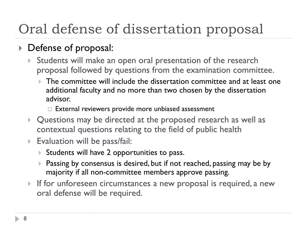 dissertation proposal oral defense