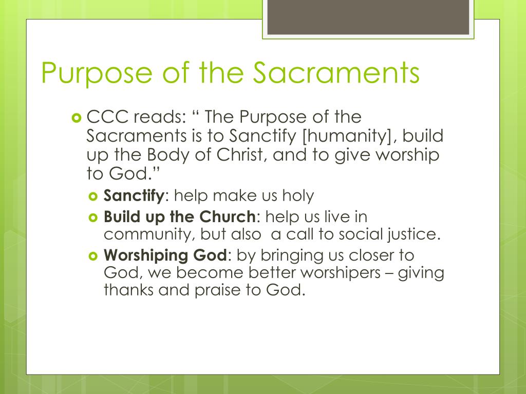 purpose of sacraments essay